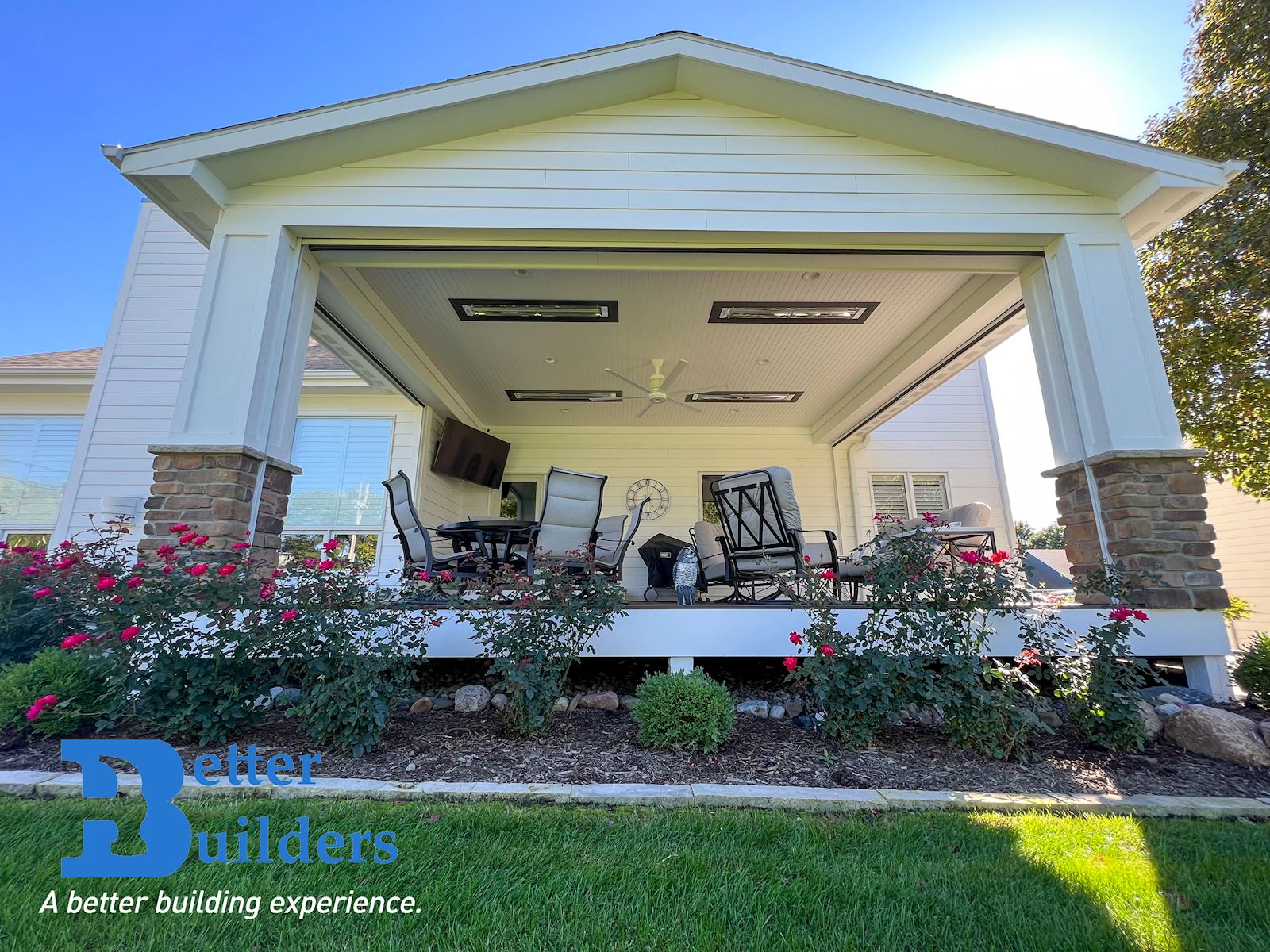 Covered Deck, PVC Composite Deck and Outdoor Living in Waukee Iowa